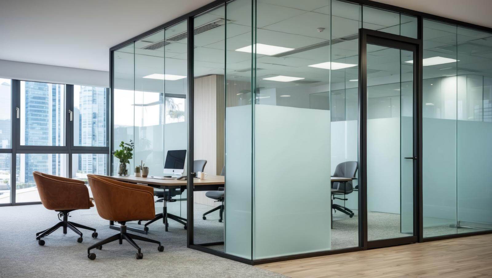 Acoustic glass partitions